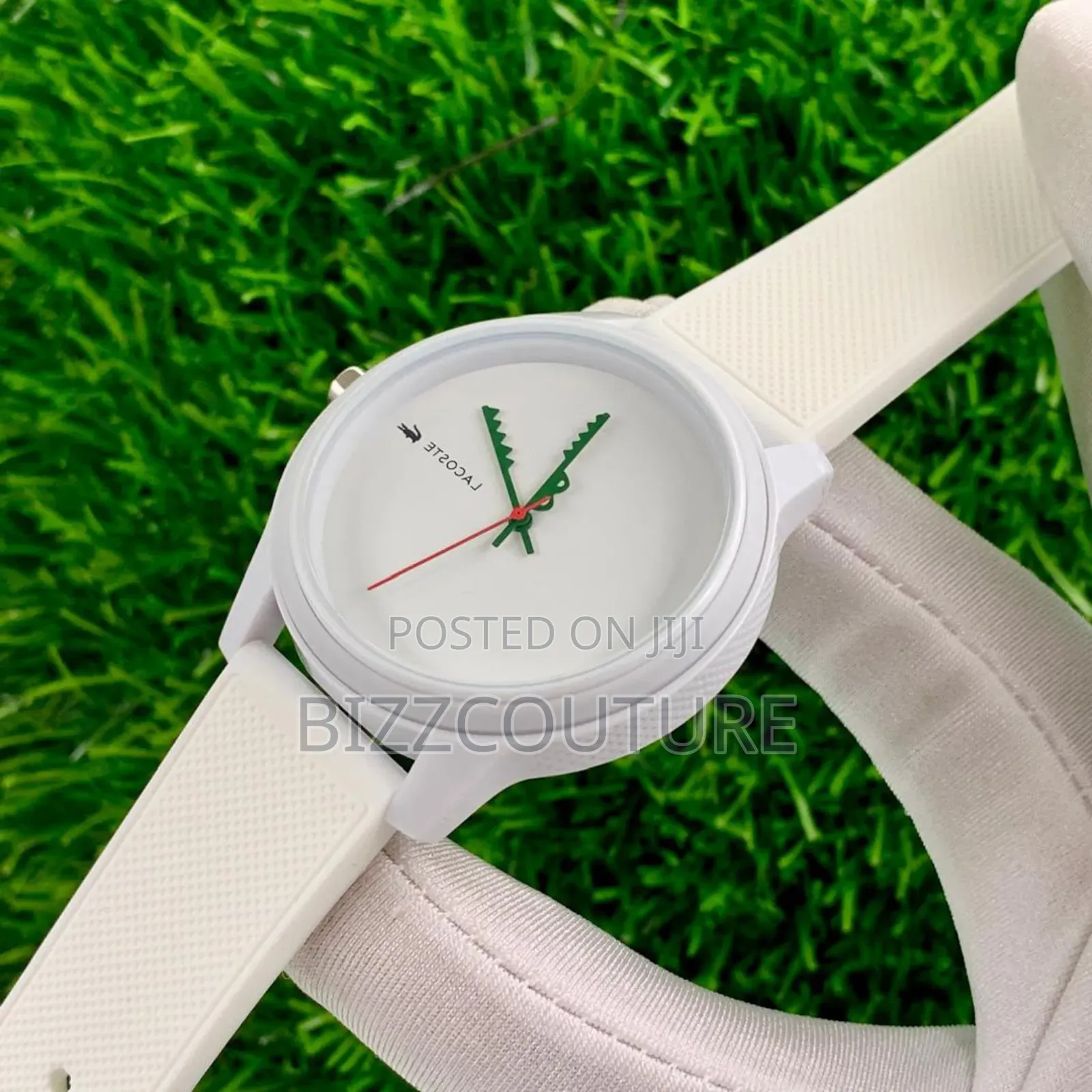 Original Lacoste White Rubber Strap Quartz Watch