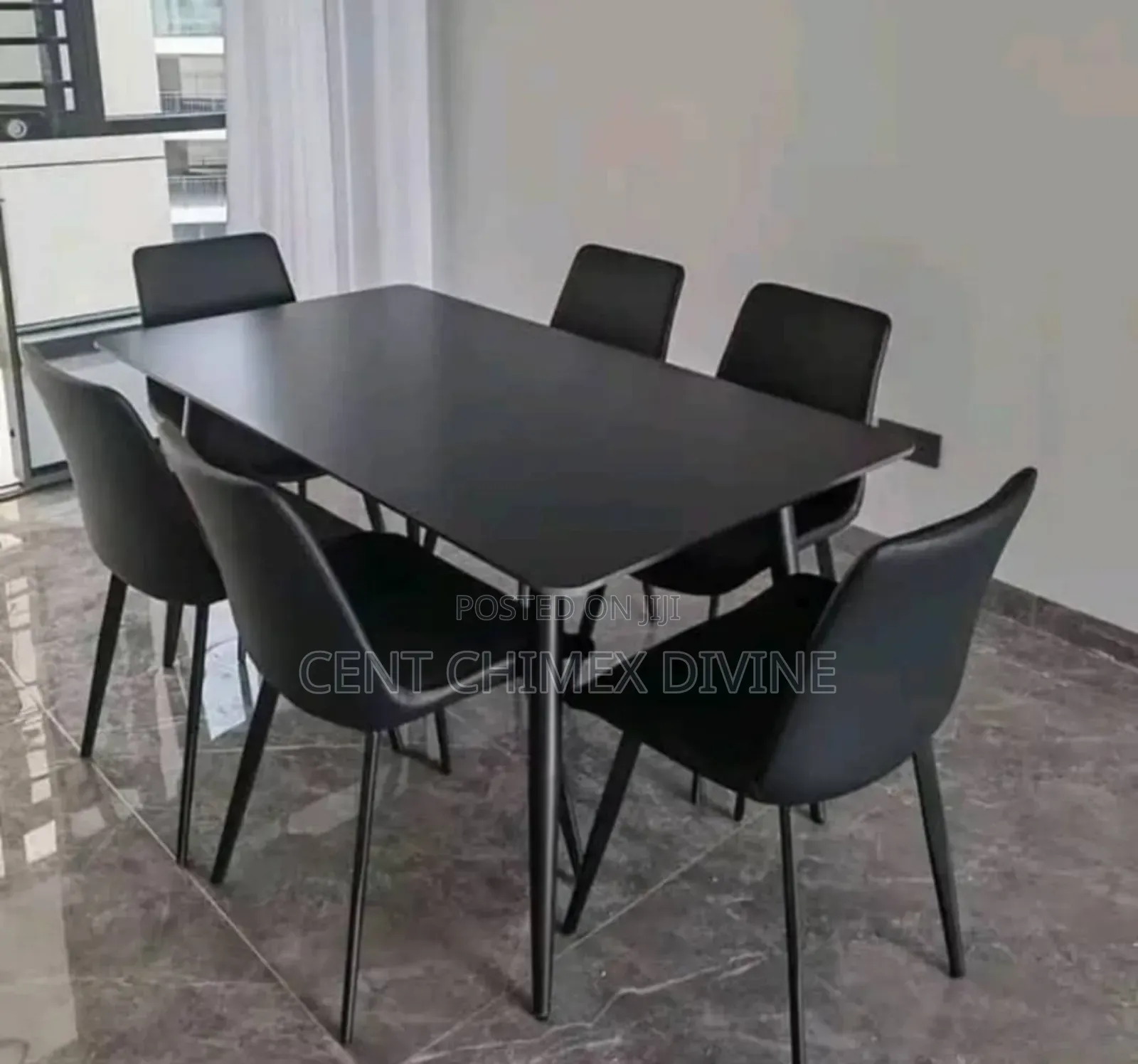 All Black Modern Dinning Set