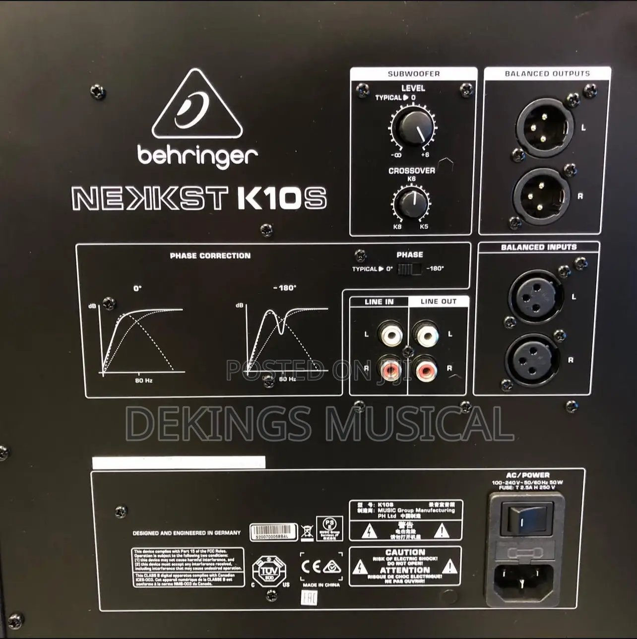 Behringer Nekkst K10s 300w 10′′ Studio Subwoofer