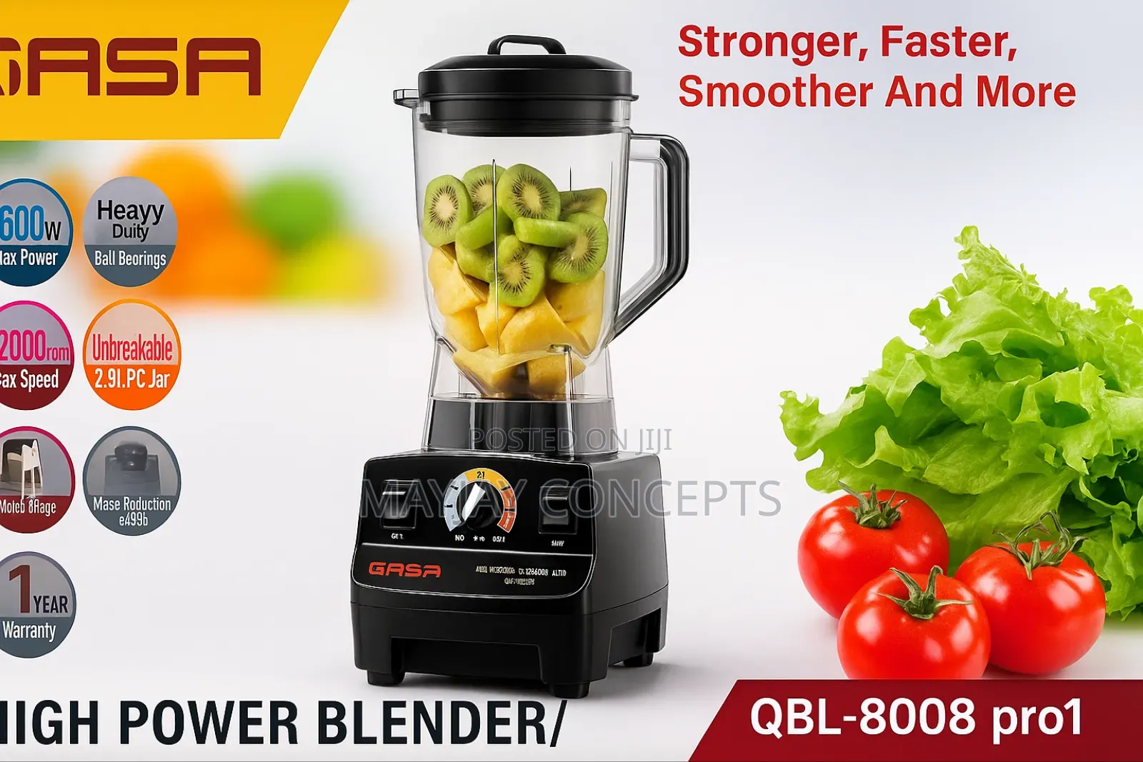 Qasa High Power Blender and Grinder for Domestic and Commercial-Pro1