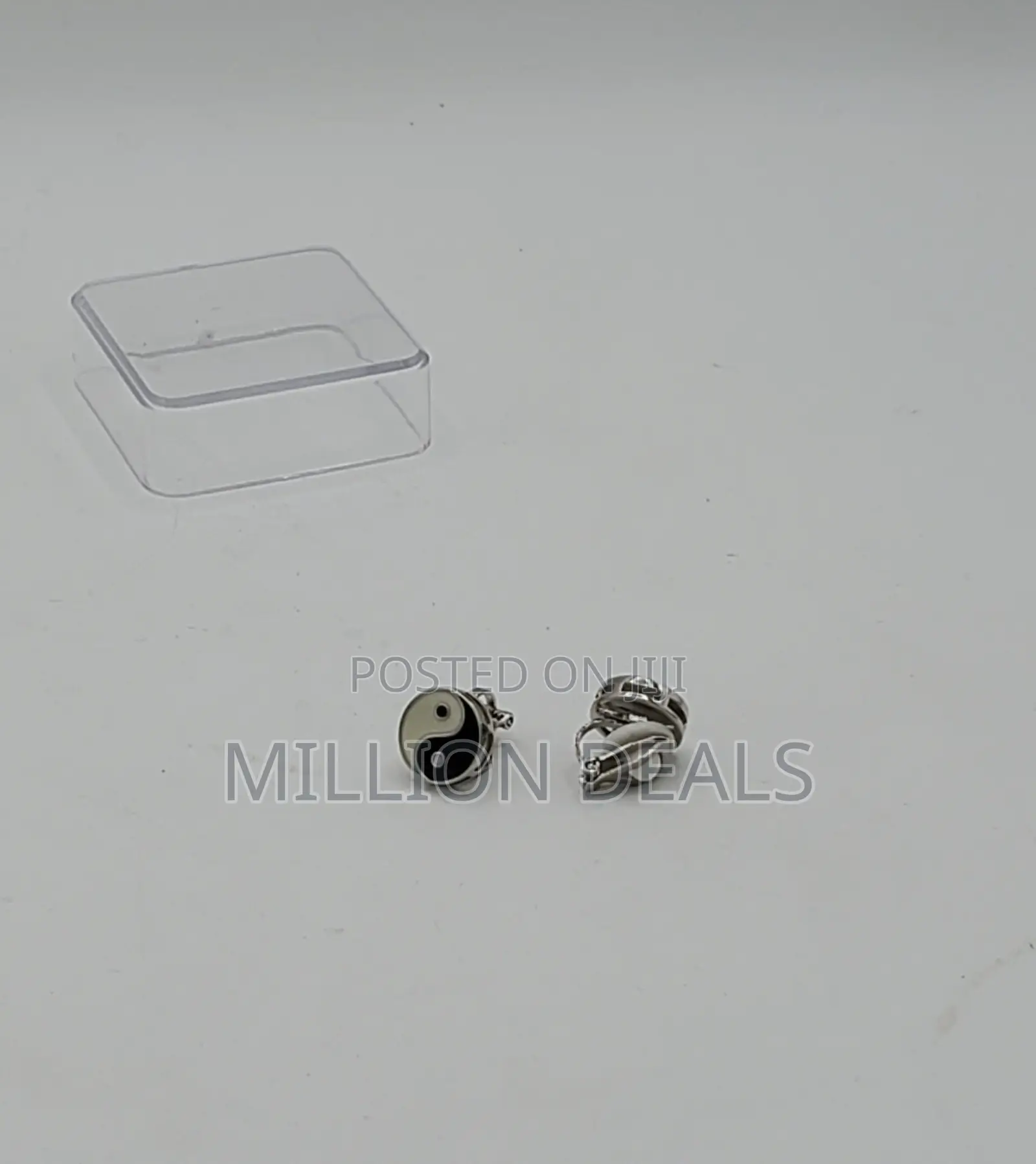 Ski Magnetic Silver Men's Earrings