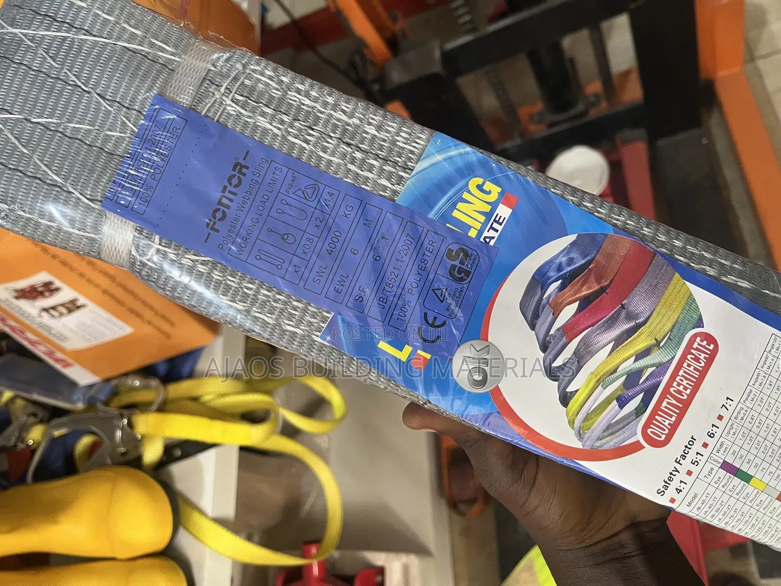 4ton By 6m Polyester Webbing Sling Belt