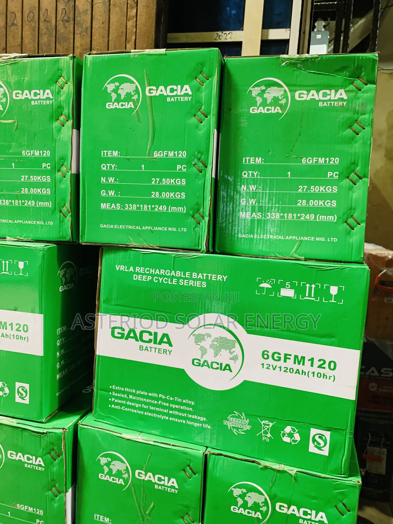 120ahms 12volts Gacia Dey Cell Battery