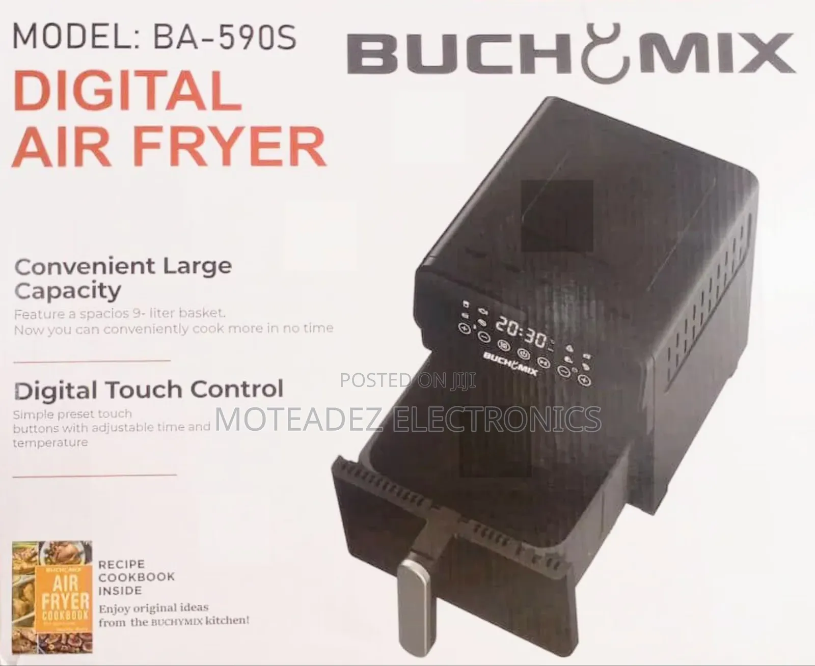 Buchymix 9l Large Capacity Digital Multipurpose Healthy Air Fryer