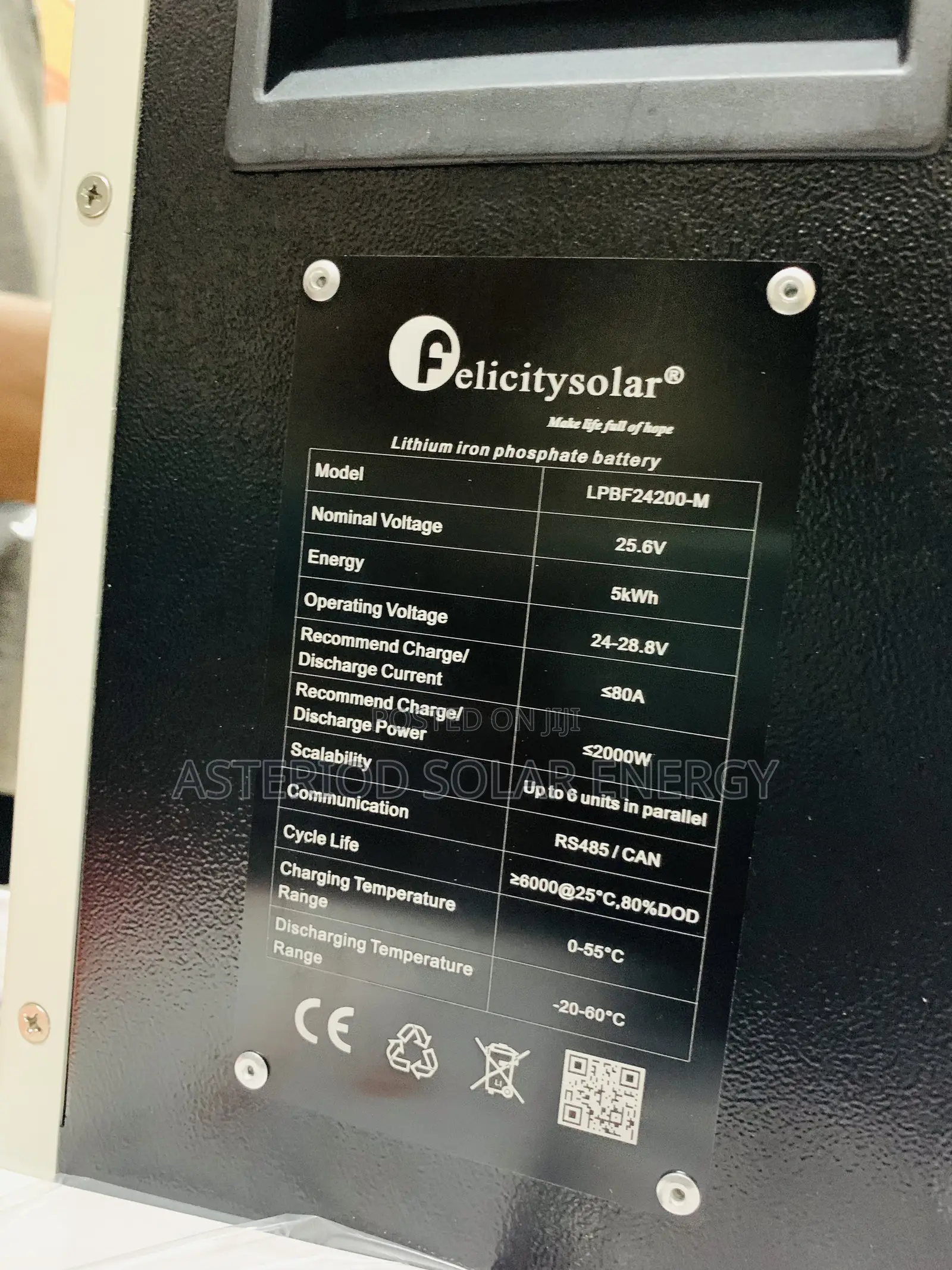 5kwh 24volts Felicity Lithium Ion Battery