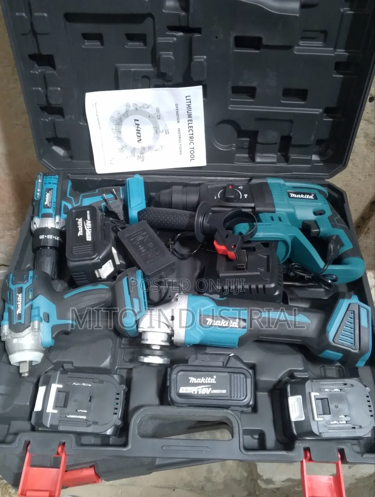 Makita 4-in-1 Cordless Battery Power Tools Combo Set.