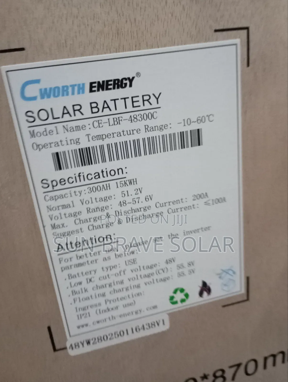 Cworth Lithium Battery 15kwh 48v Available Stock