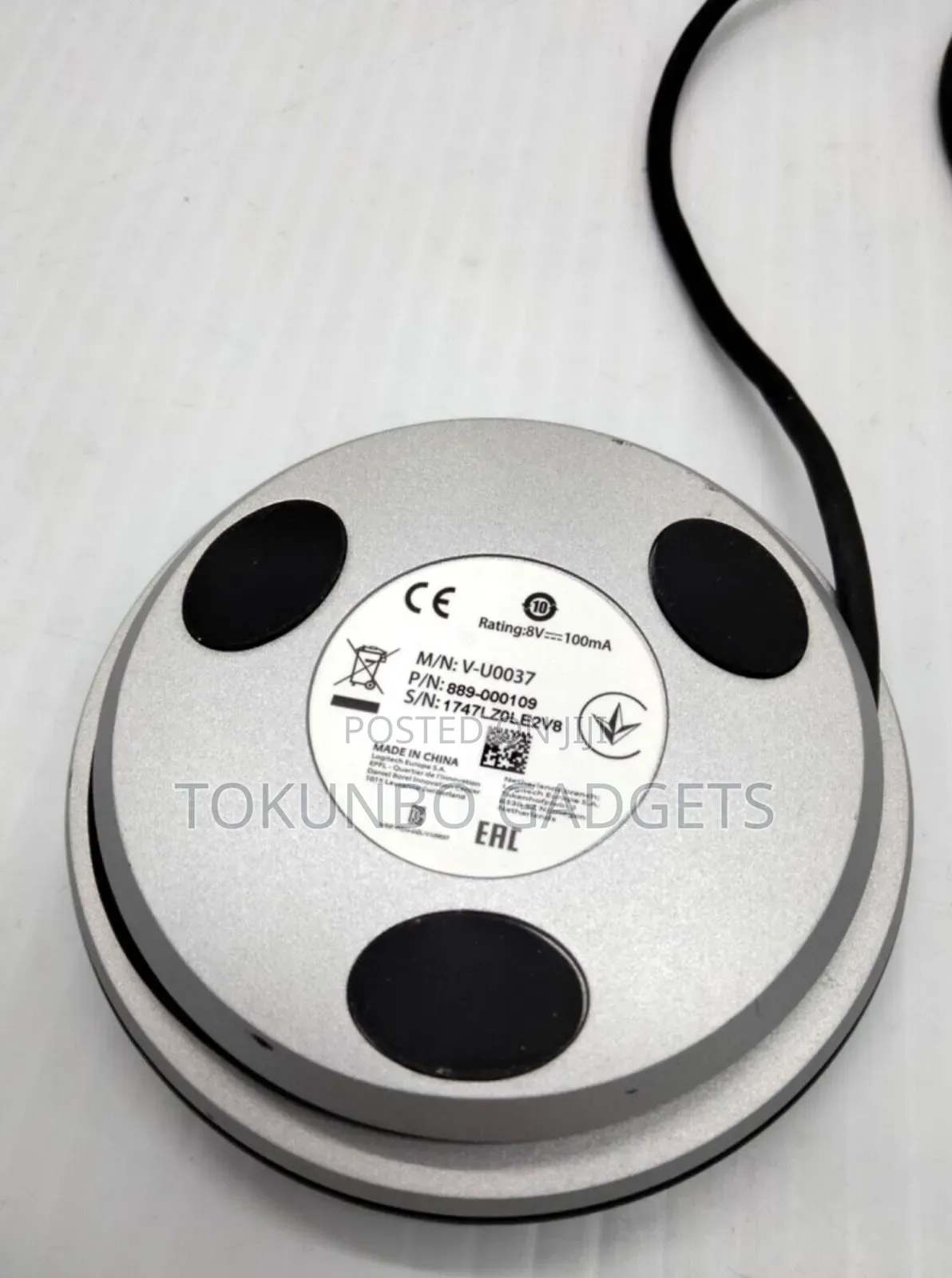 Logitech 889-000109 v-U0037 Microphone for Video Audio Conferencing
