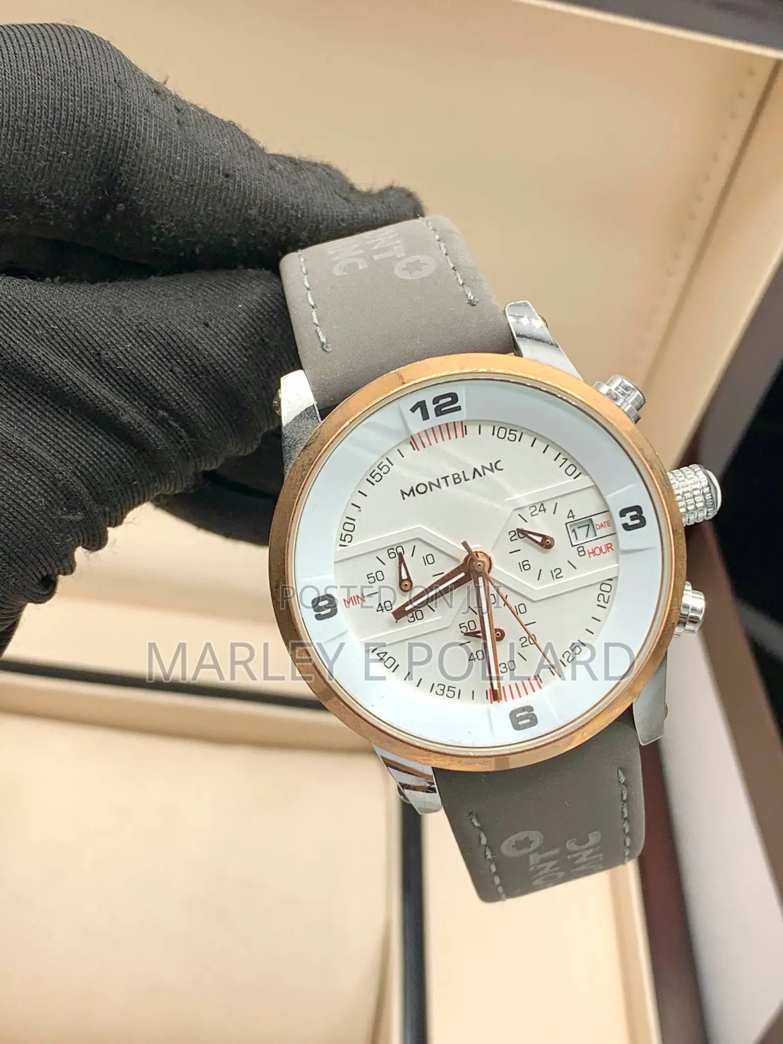 Mont Blanc High Leather Wristwatch
