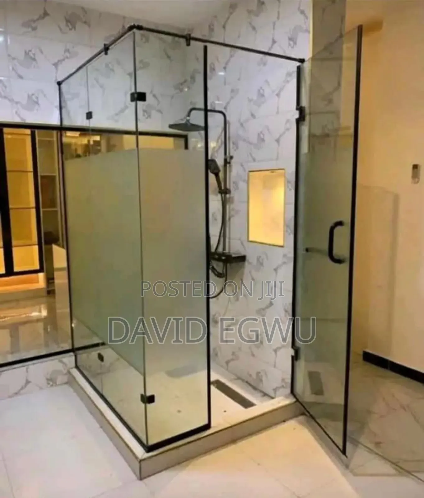 Frosted 10mm Tampered Shower Glass