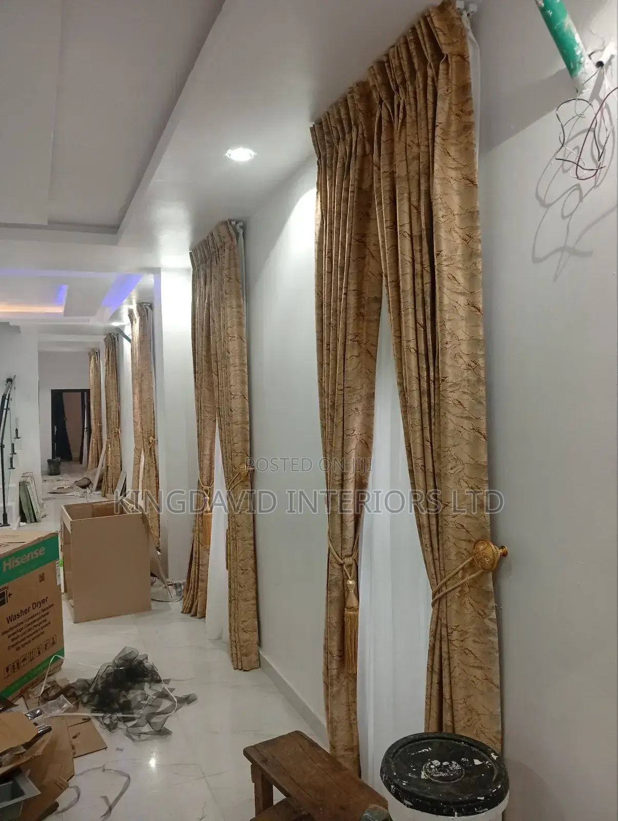 Turkish Curtains Gold and White Inner