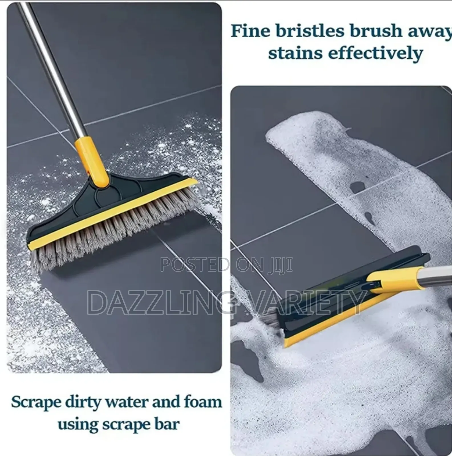 2-in-1 Rotating Floor Brush for Tiles Bathroom Cleaning