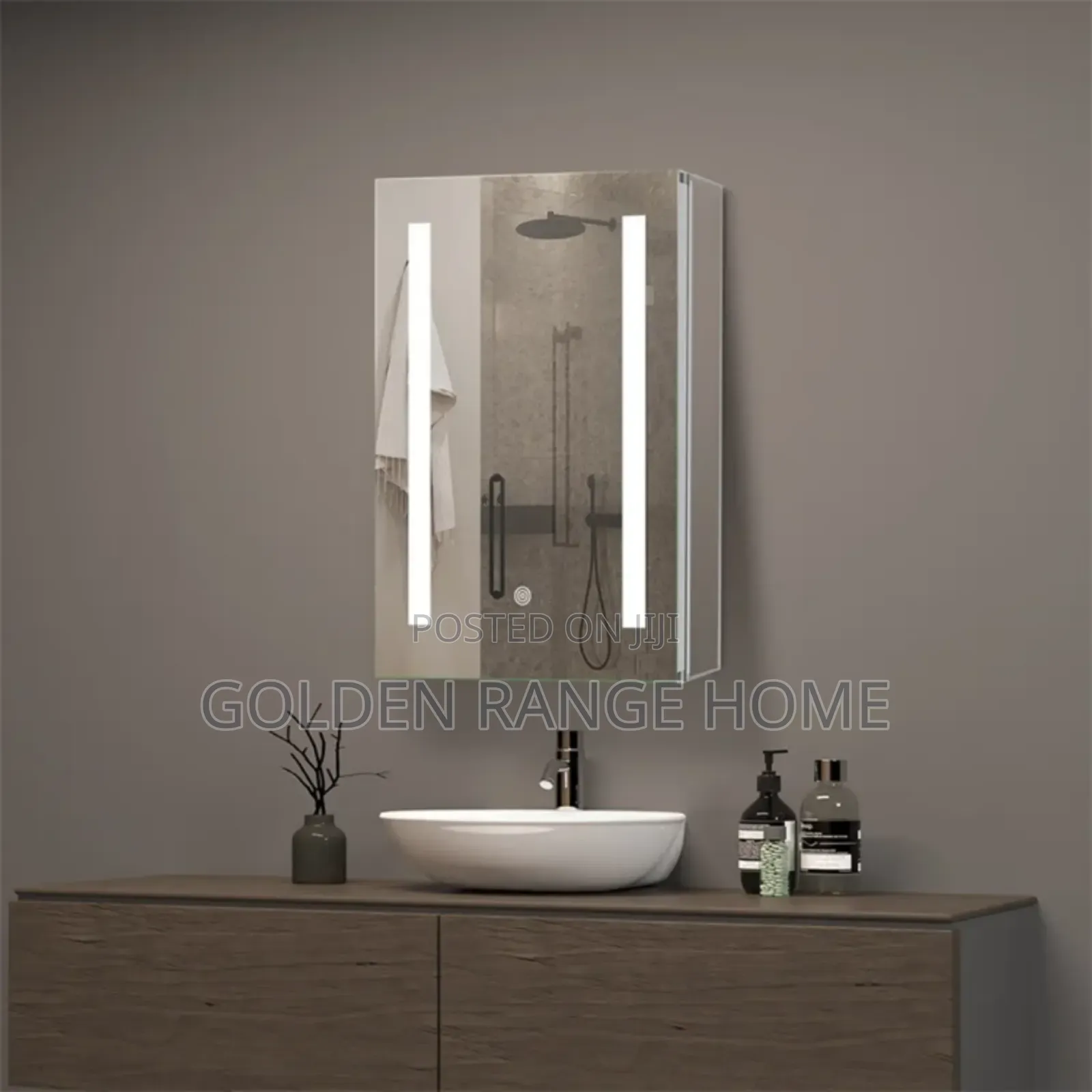 Stainless Single Door Bathroom Mirror Cabinet With Led Light