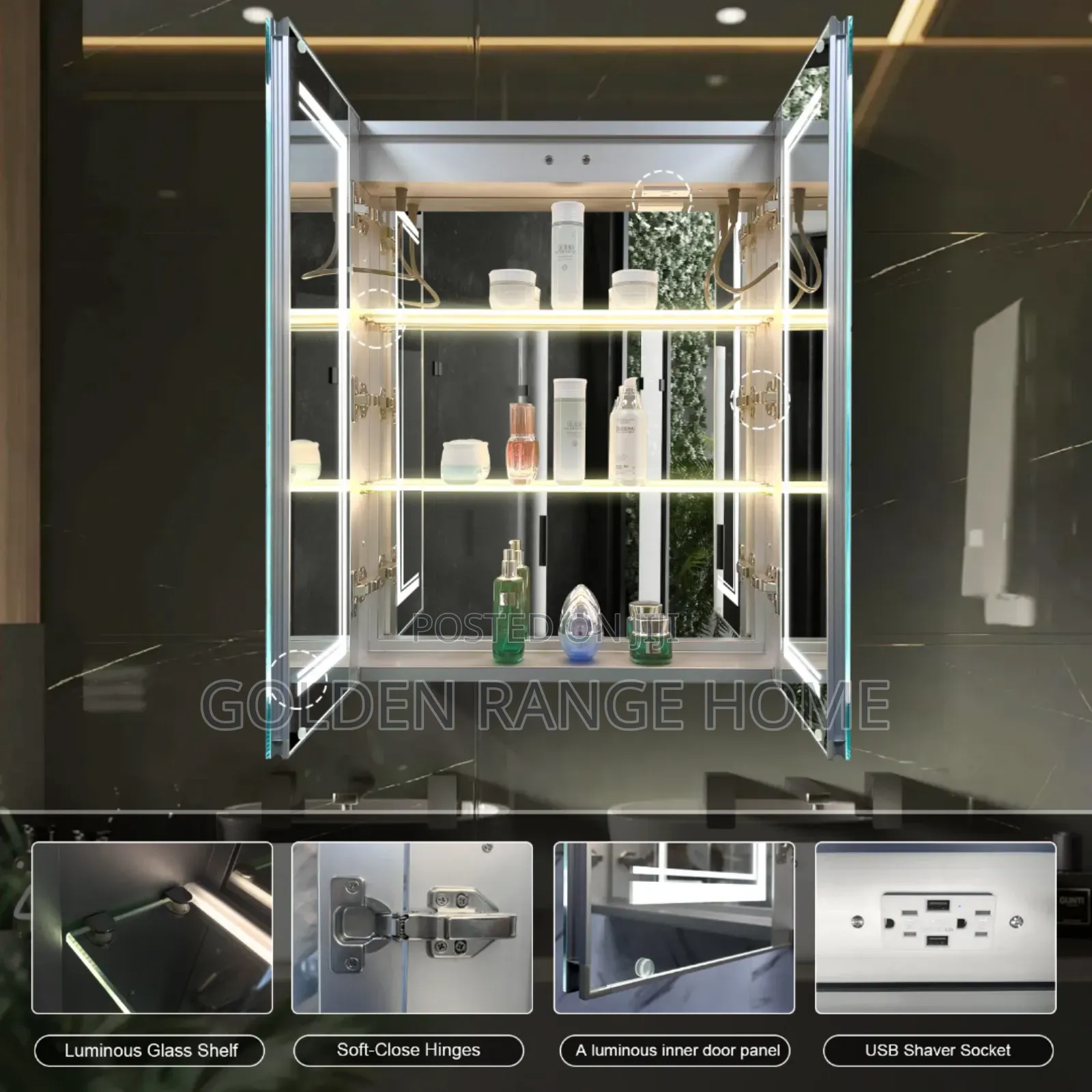 High Quality Led Aluminium Mirror Cabinet for Bathroom