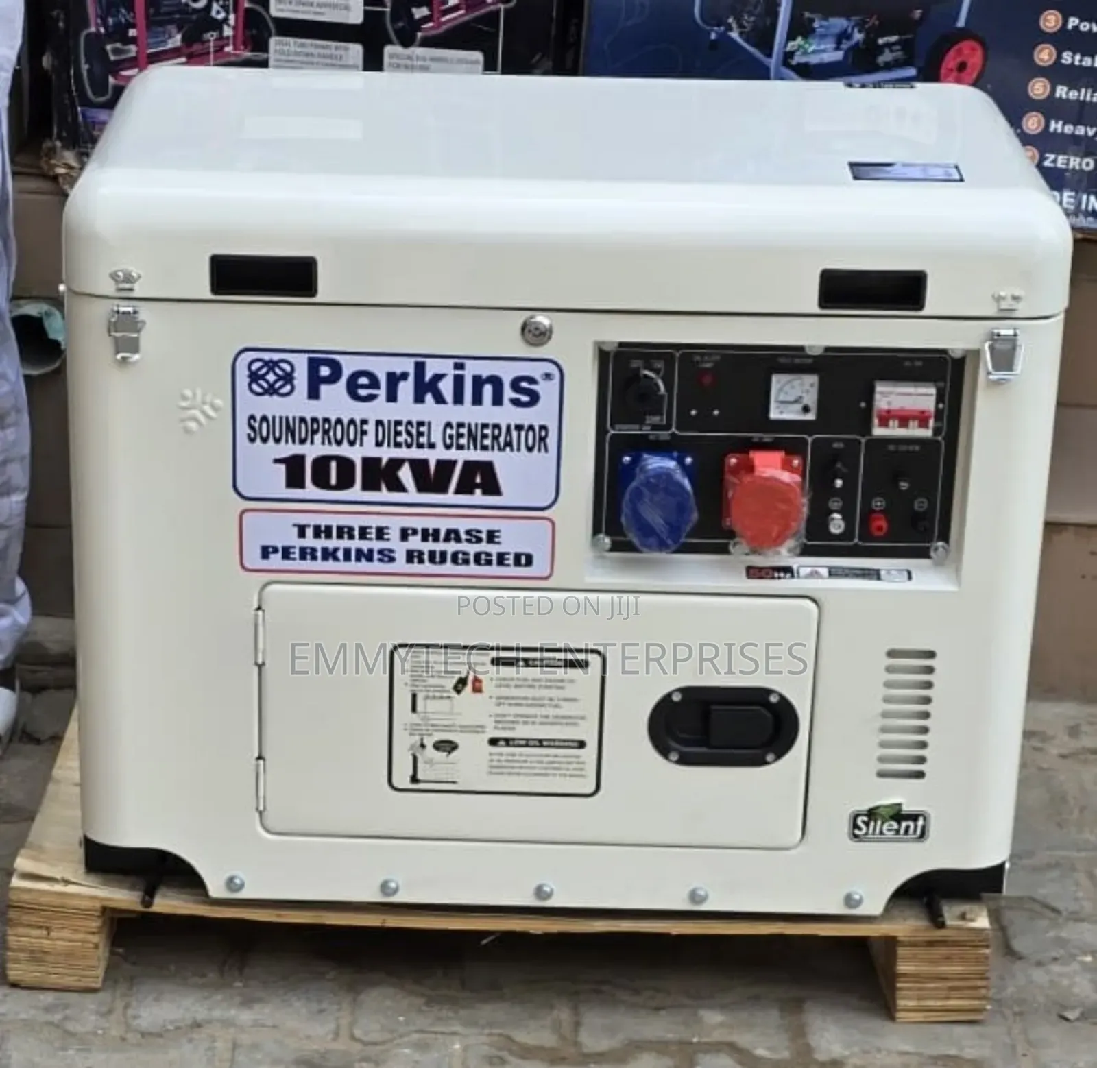 Brand New Perkins Three Phase Diesel Soundproof Gen 10kva 100% Copper