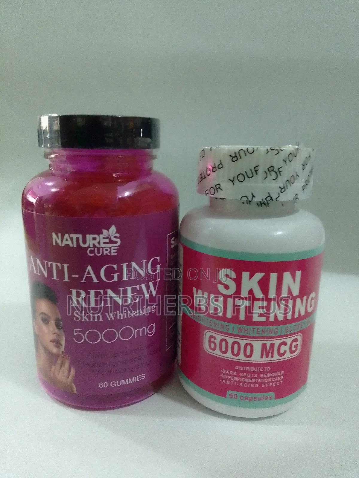 Skin Whitening Capsules+Natures Cure Anti Aging Renew:Skin Whitening