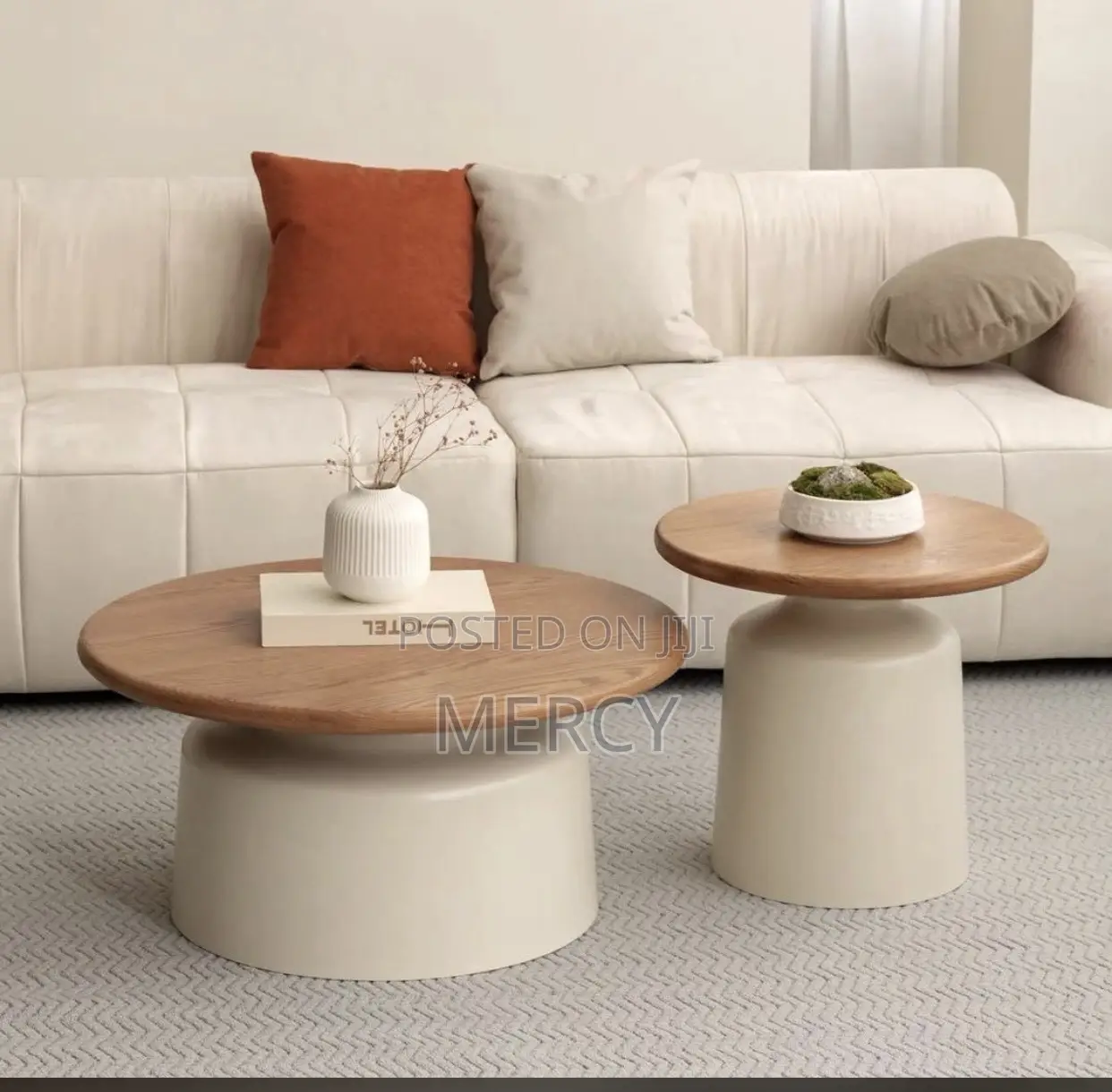 Sleek Wooden Center Table and Side