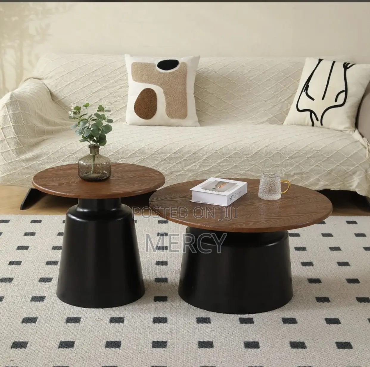 Sleek Wooden Center Table and Side