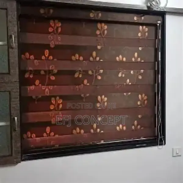 Day and Night Window Blind - Oxblood Floral Lovely Attractive Design