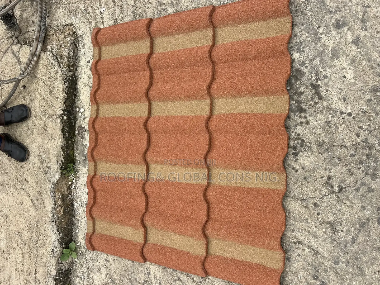 Unique Orange With Gold Peach Stone Coated Roofing Tiles