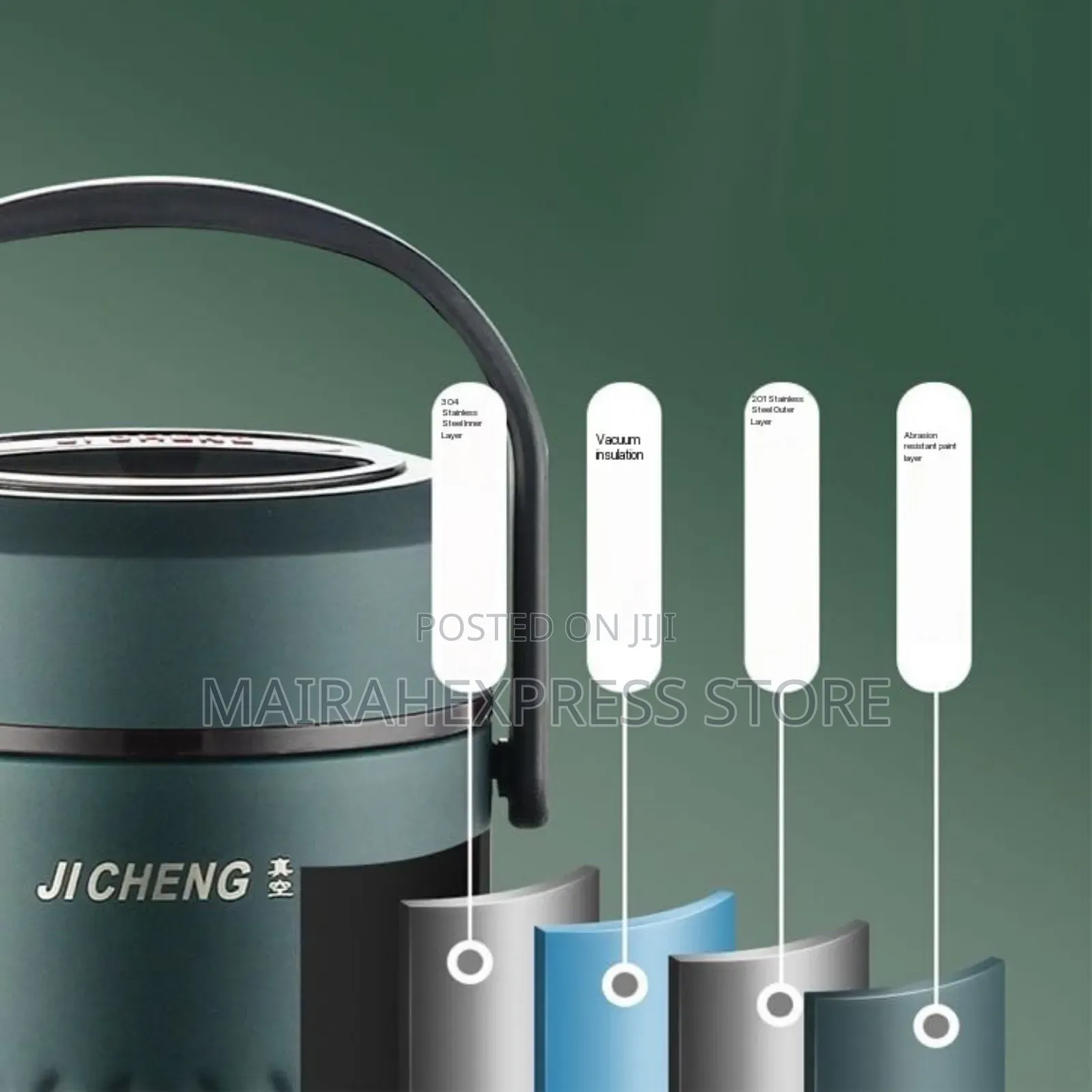 Diamond Surface Design Food Thermos Insulated Stainless Steel Flask