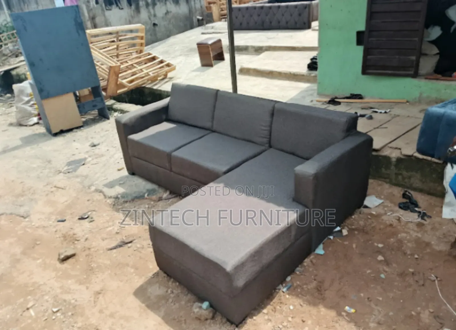 Brown L-Shape Sofa
