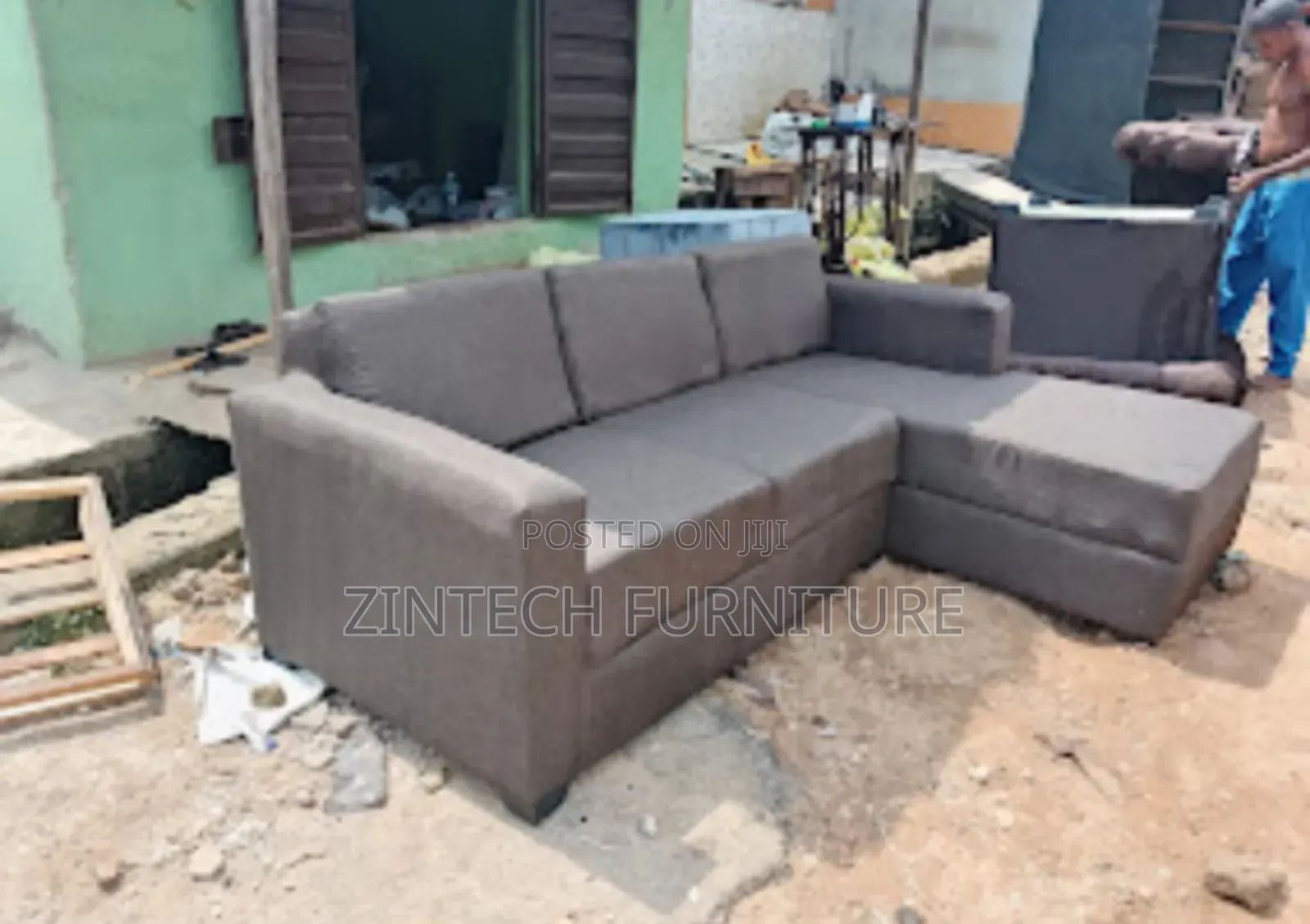 Brown L-Shape Sofa