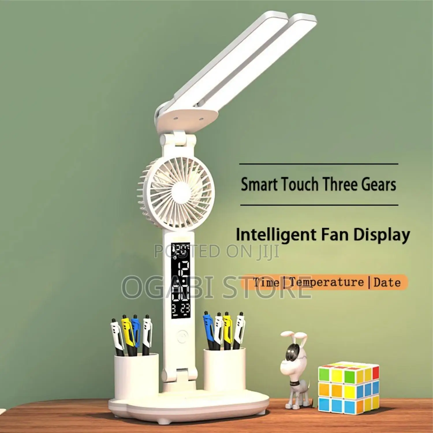 3in1 Multifunctional Desk Lamp With Fan and Clock