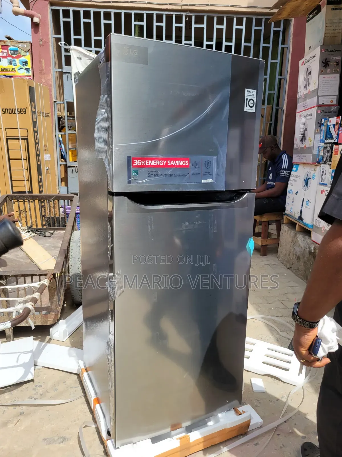 Lg Double Standing Inverter Freezer With Ice Maker, 10years Warranty