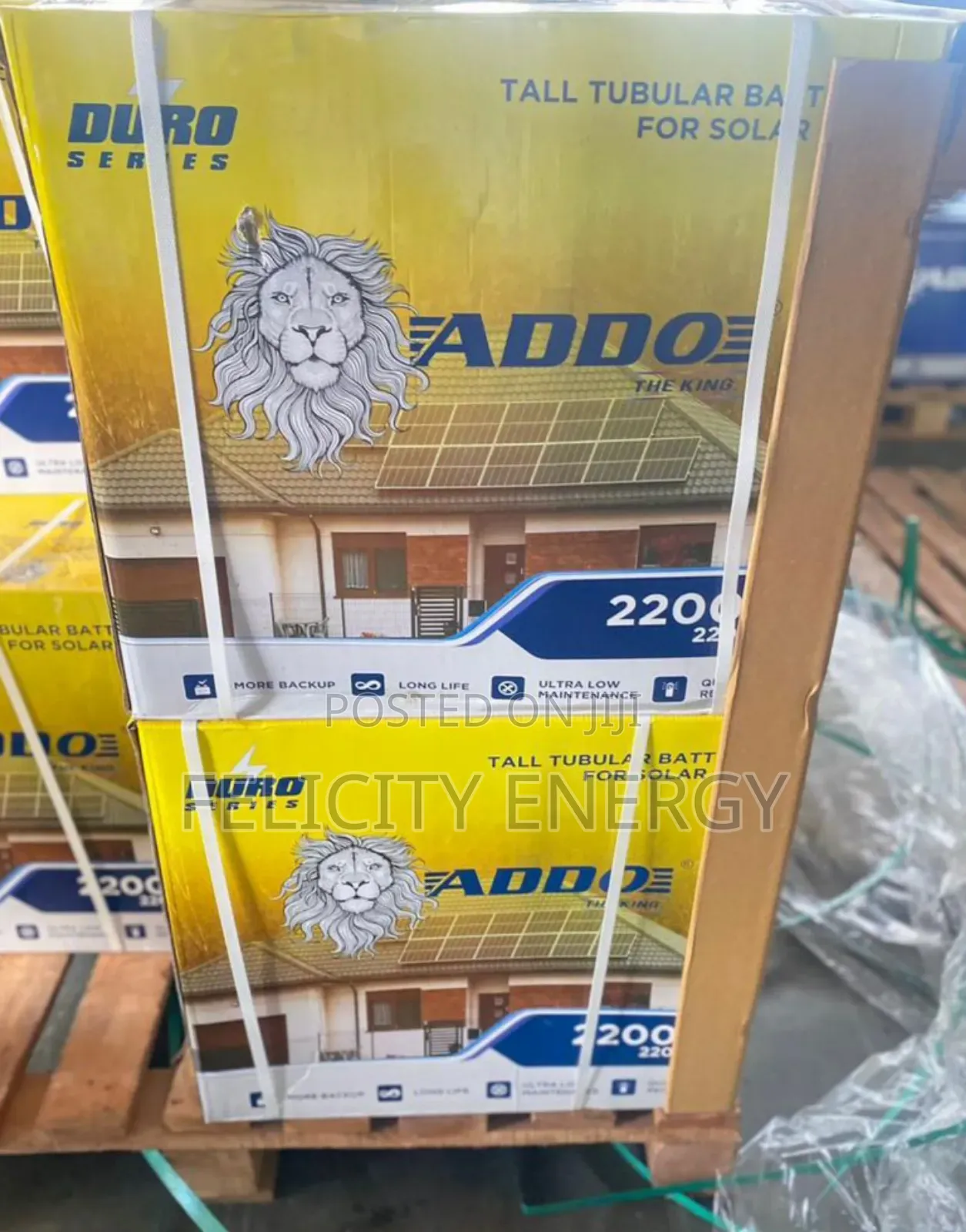Addo Tubular Battery 220amps 12v