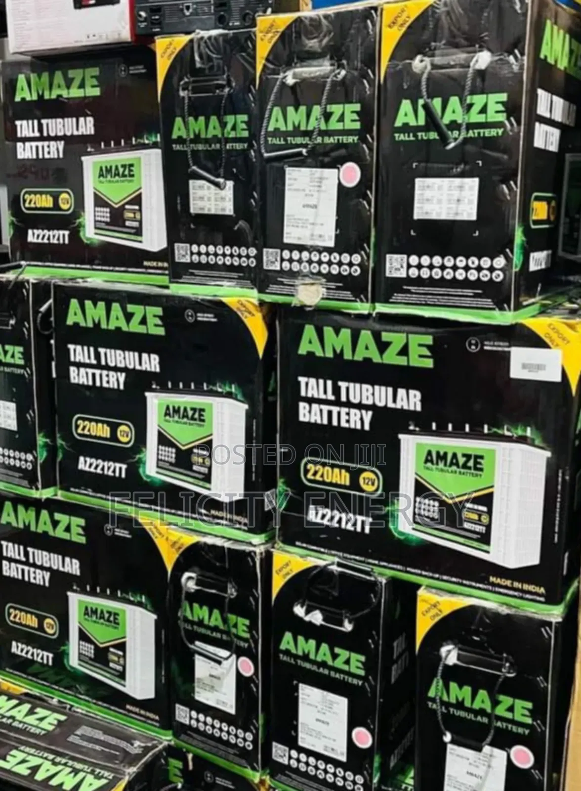 Amaze Tubular Battery 220amps 12v