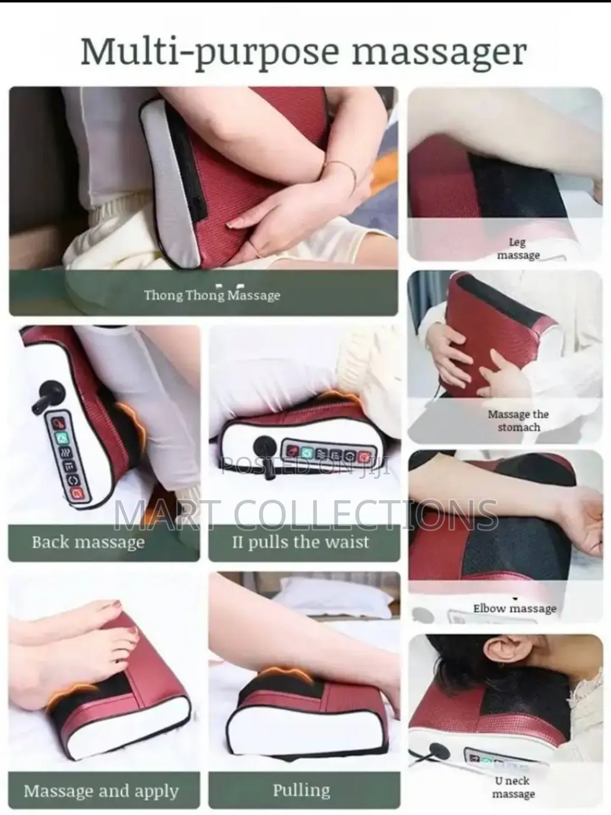 Multifunctional Hot Compress Electric Massager Pillow – Car Home Use