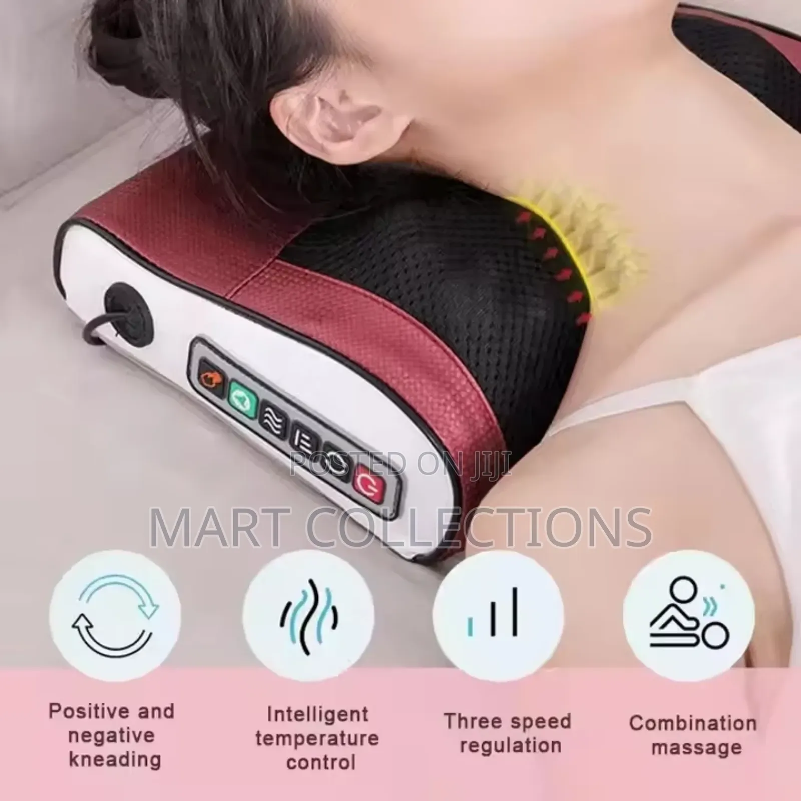 Multifunctional Hot Compress Electric Massager Pillow – Car Home Use