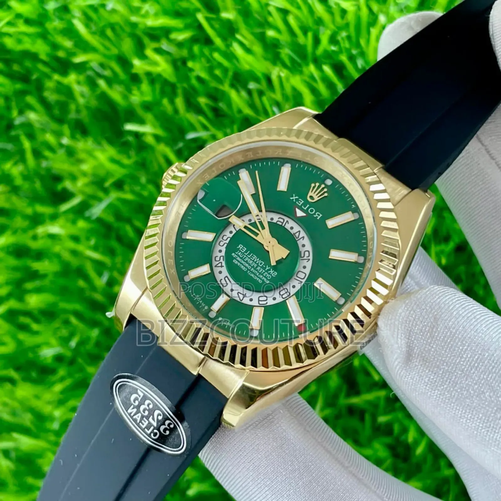 Original Rolex Black Rubber Strap Calendar Quartz Watch