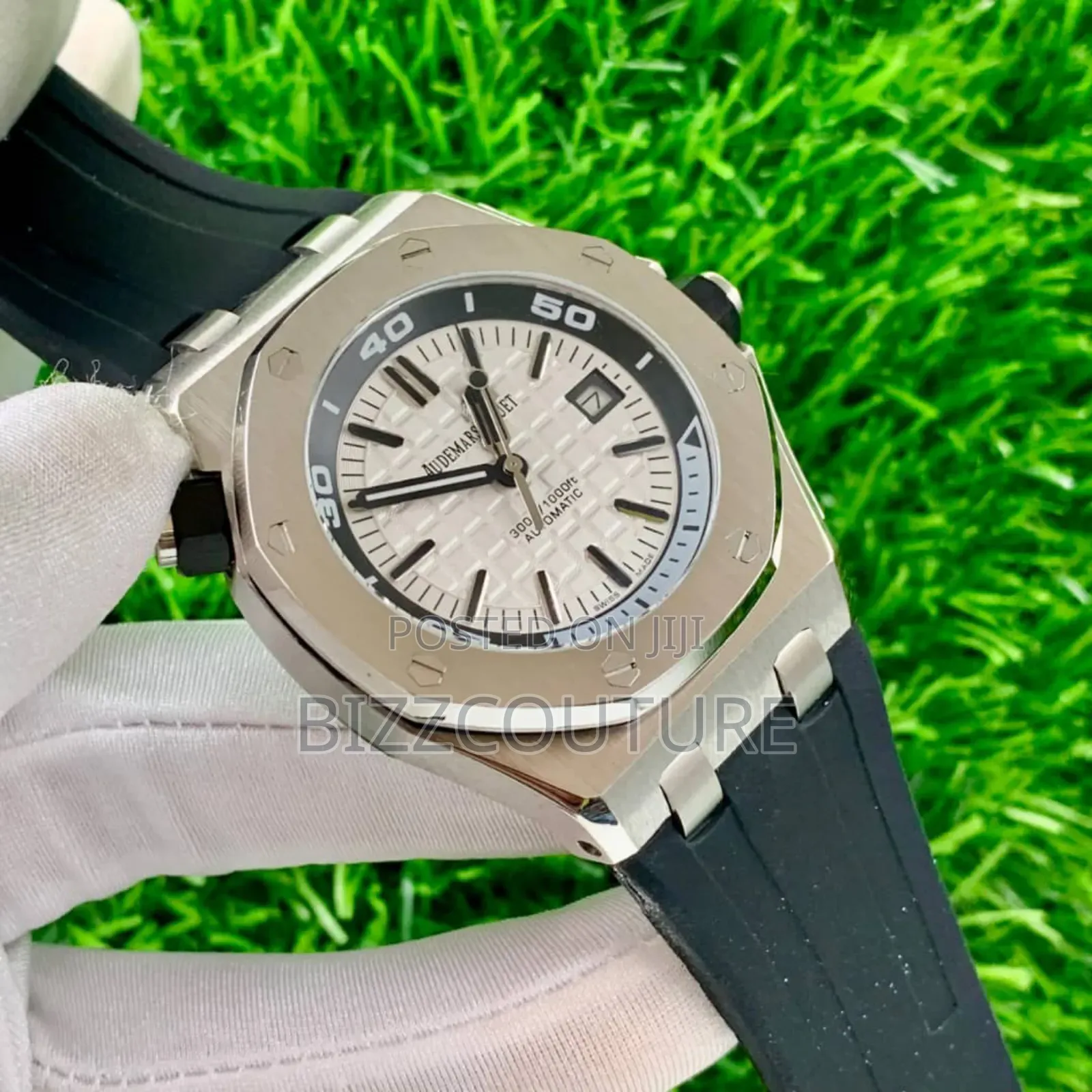 Original Audemars Piguet Black Rubber Strap Calendar Quartz Watch