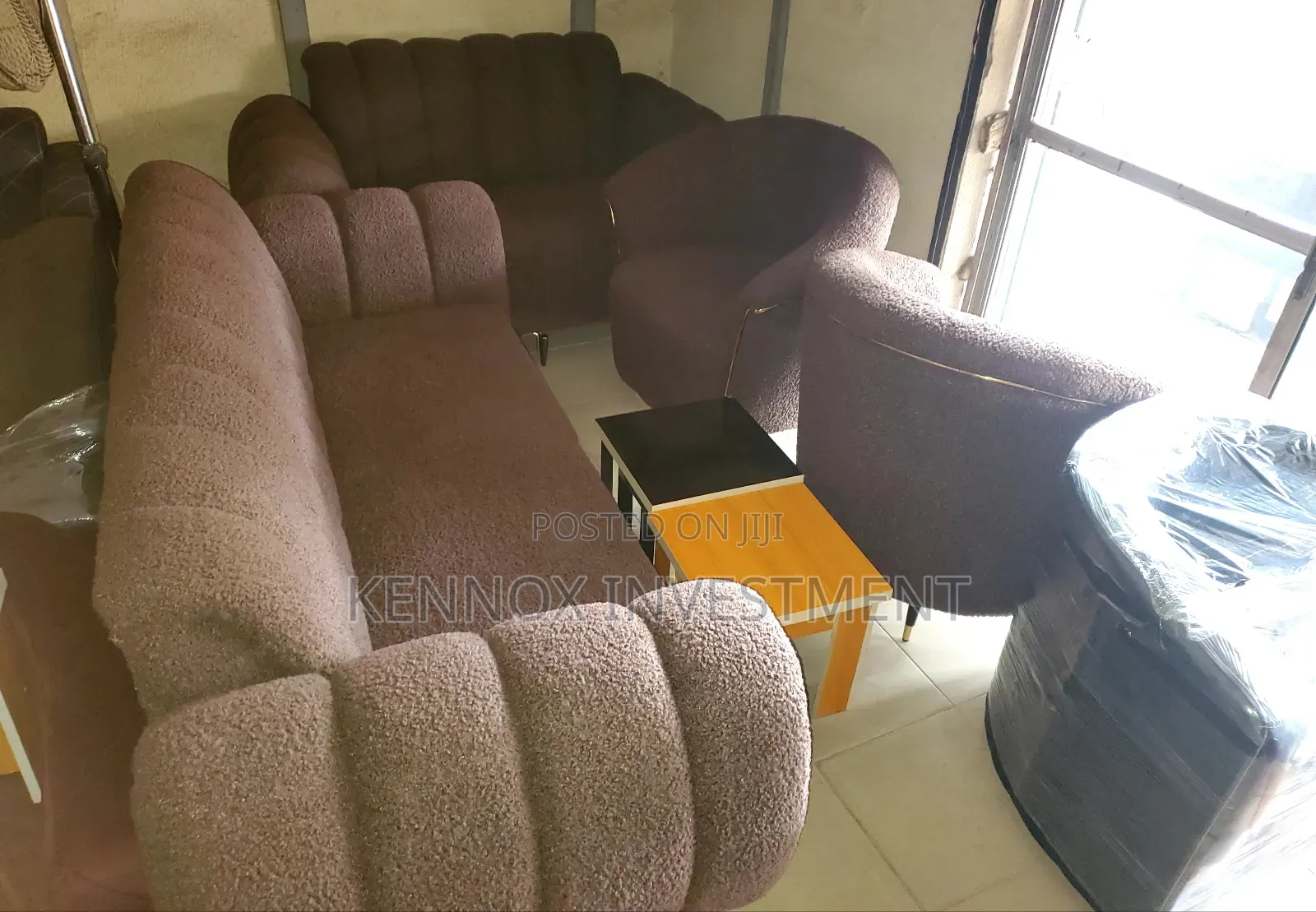 7 Seaters Hairy Velvet Material Sofa Sets