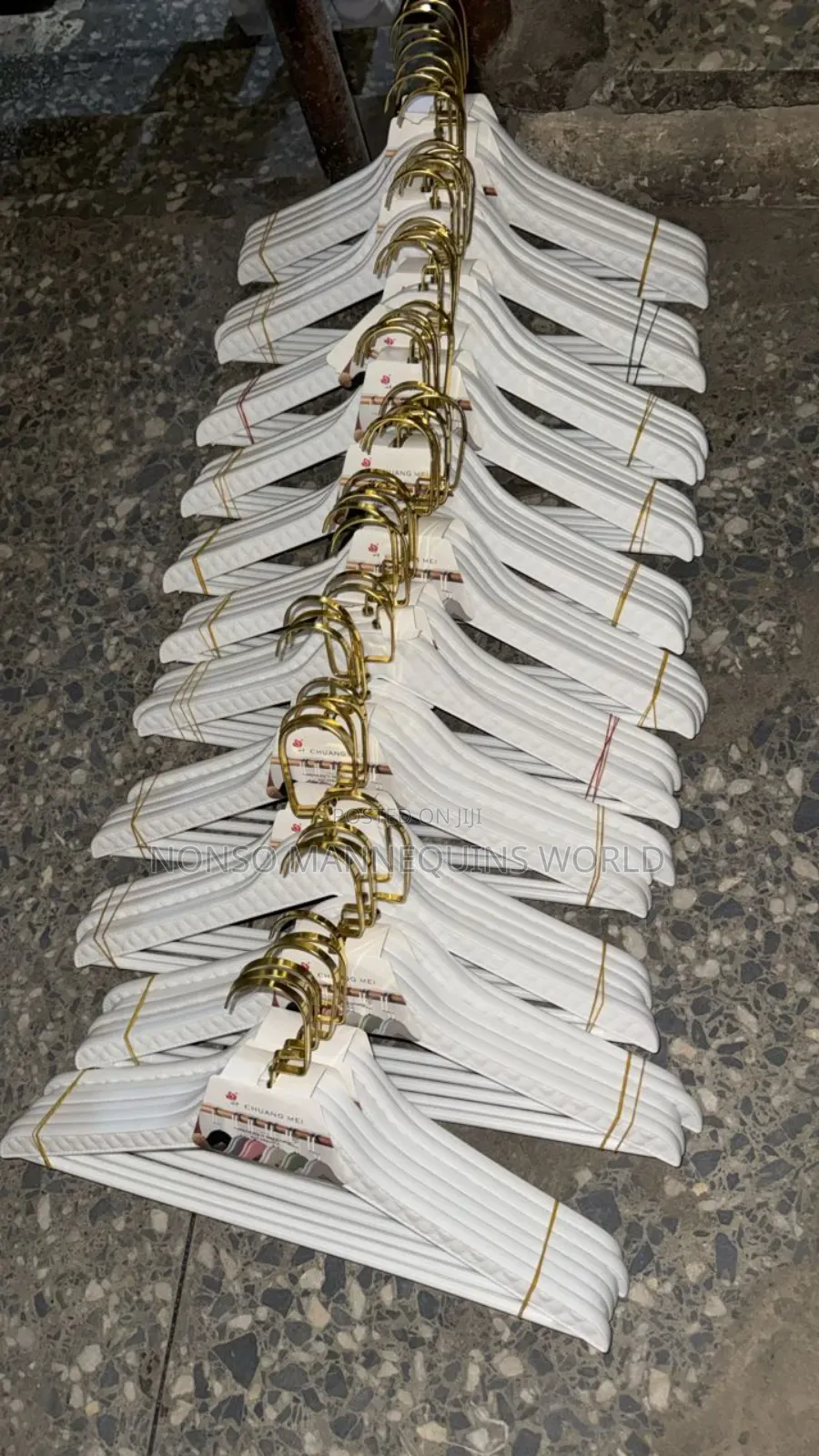 Luxury White Hangers With Golden Head