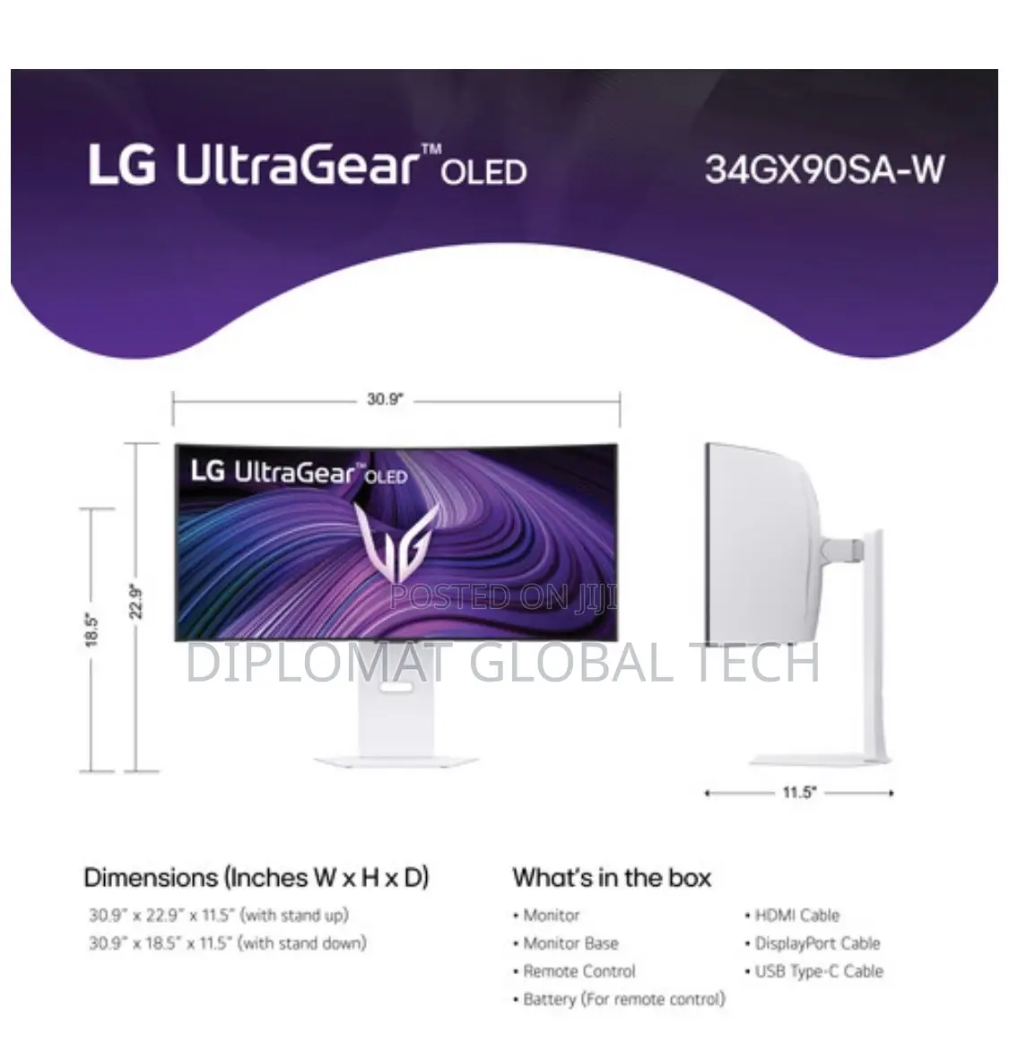 Lg Ultragear Oled Gx9s Smart Gaming Monitor 34gx90sa-W - Woled 1440p