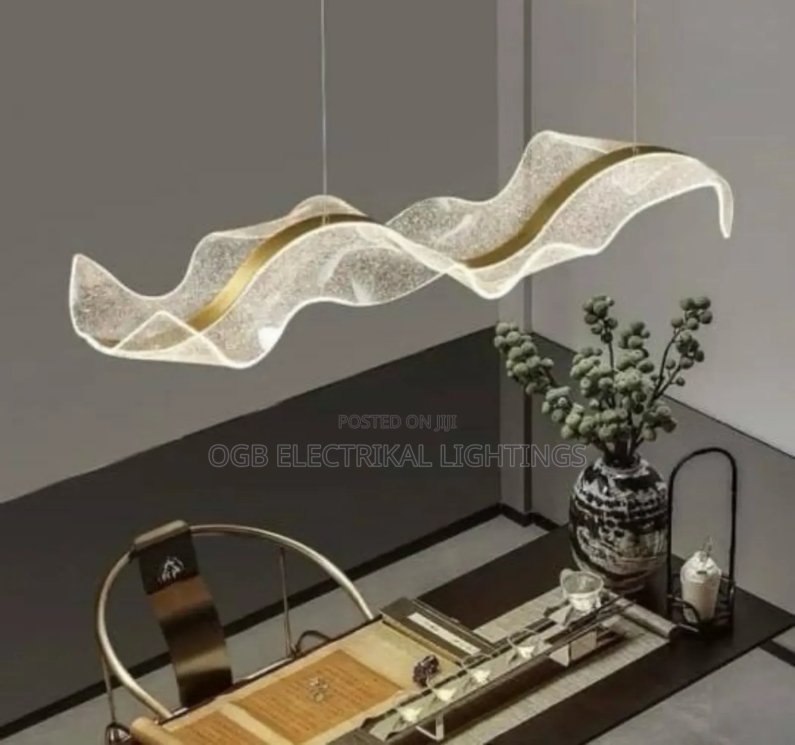Nordic Long Curve Led Chandelier