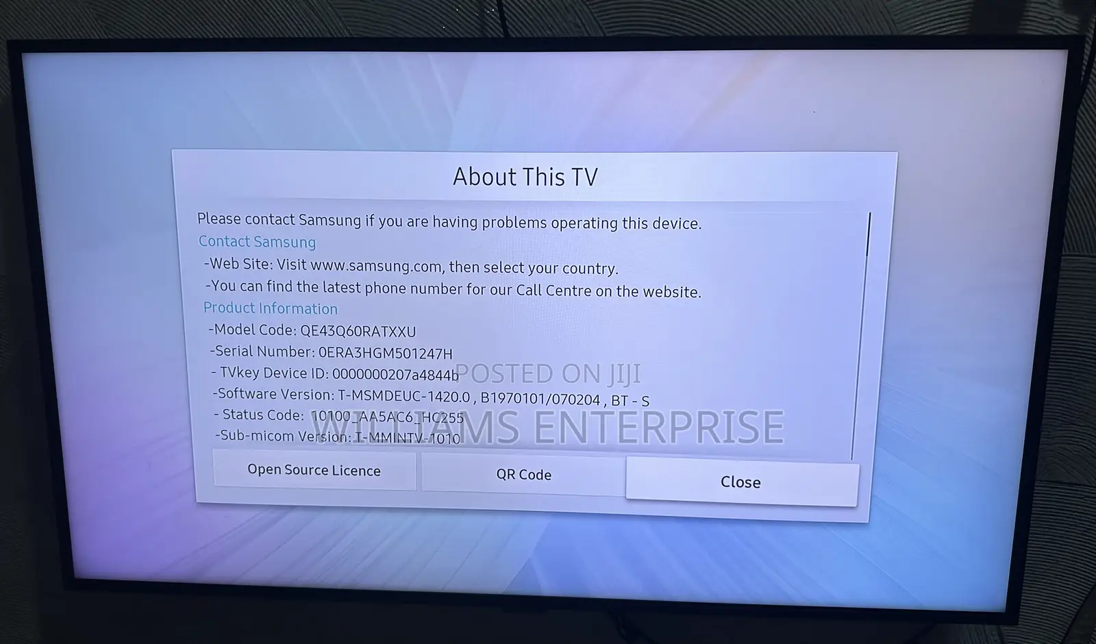 Samsung 43 Inches Full Smart Active HDR/Uhd Tv