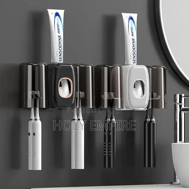 Toothbrush Holder With Cup Holder Toothpaste Dispenser Storage