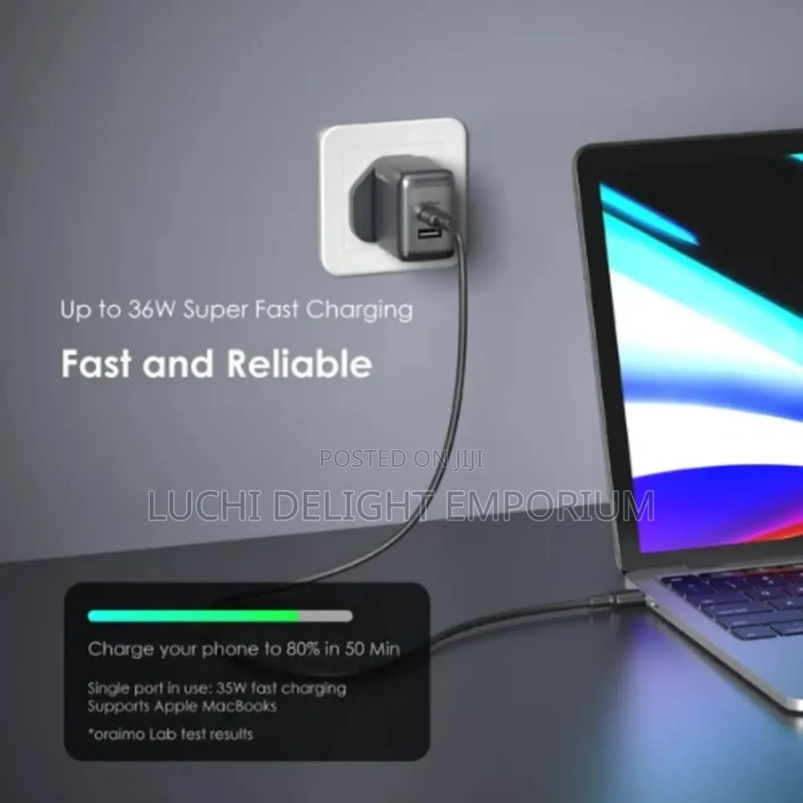 Oraimo Powergan 36 Pro 36w Wall Charger Kit Fast Charge