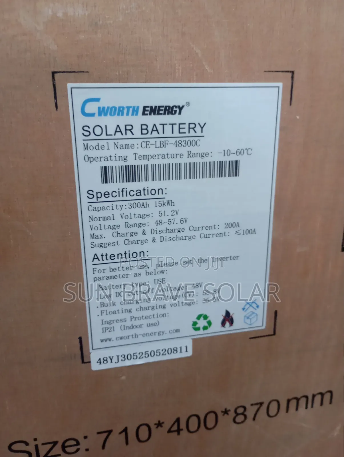 51.2v Cworth 15kwh Lithium Battery Available