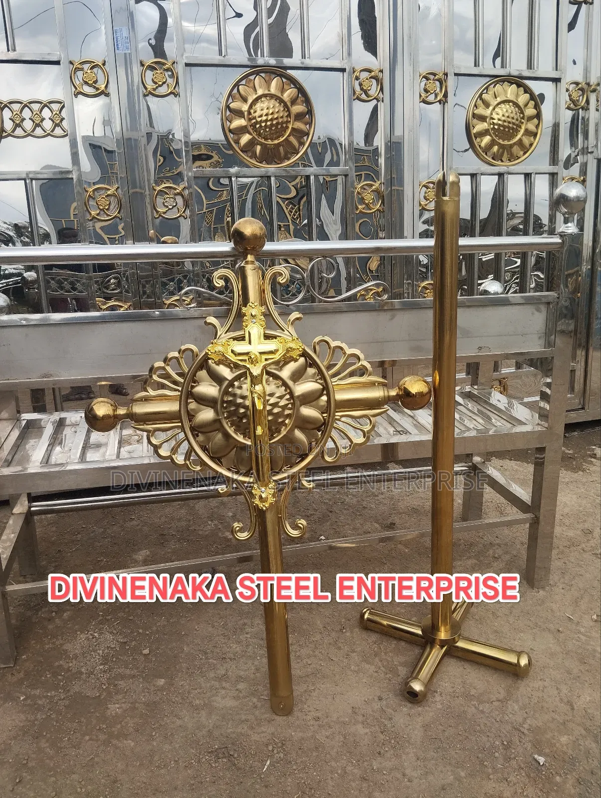 Flexible Stainless Gold Cross