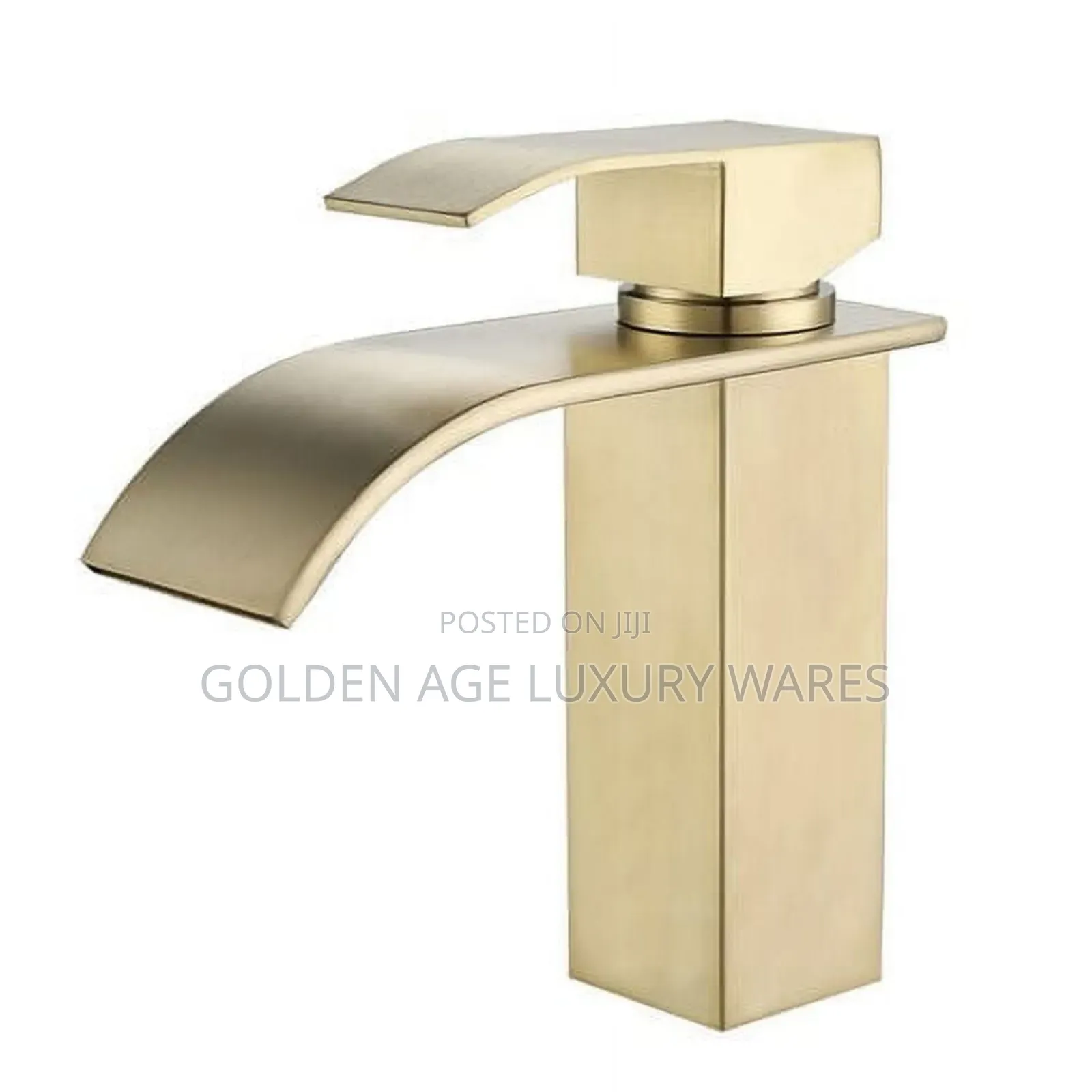 Brush Gold Waterfall Basin Mixer Short
