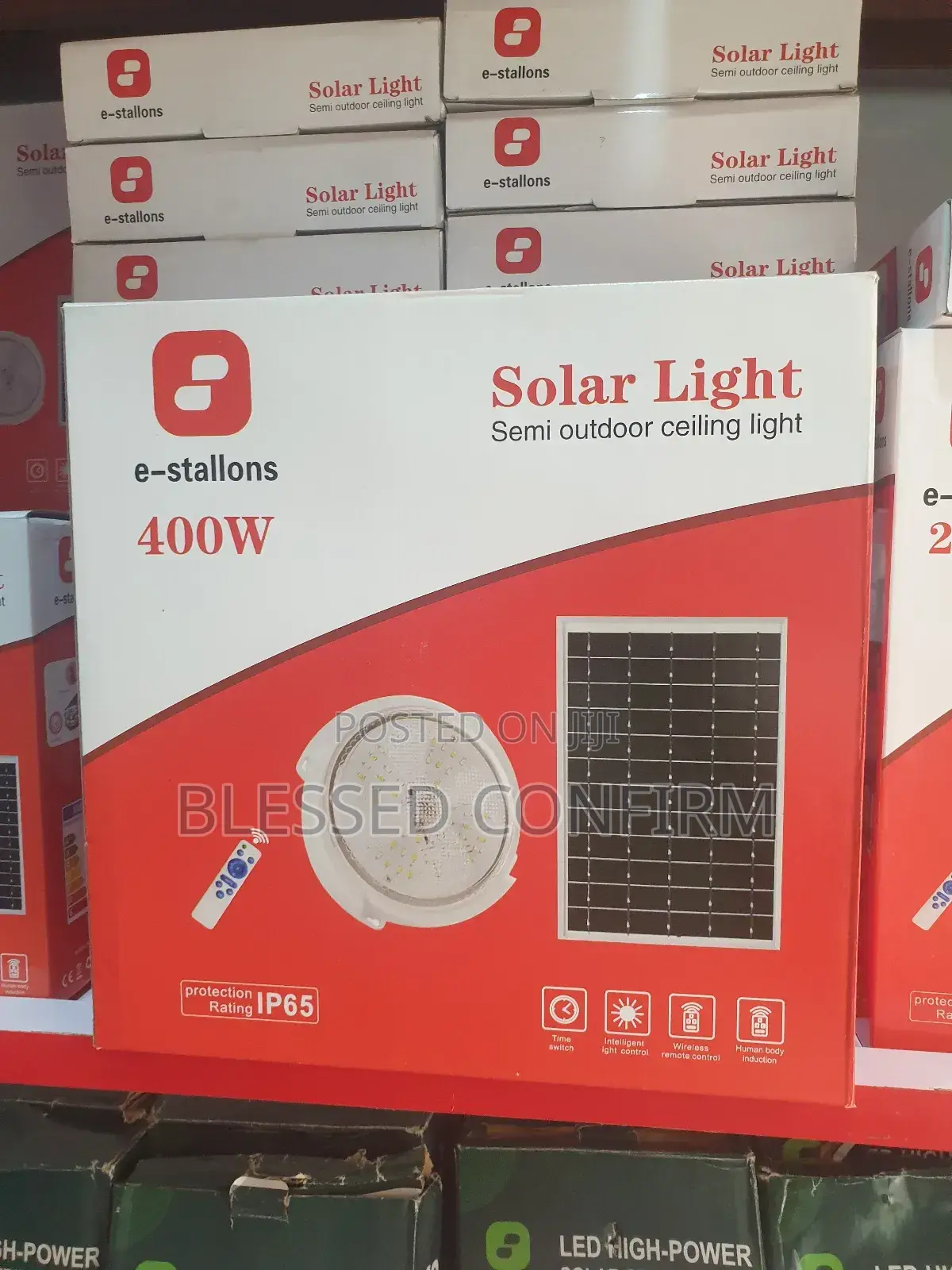 400w Solar Led Ceiling Lights With Solar Panel and Remote
