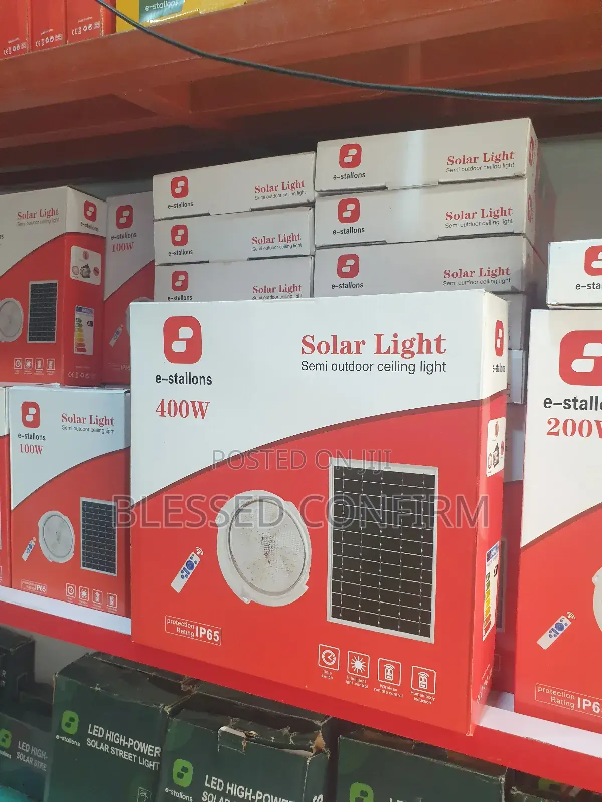 400w Solar Led Ceiling Lights With Solar Panel and Remote