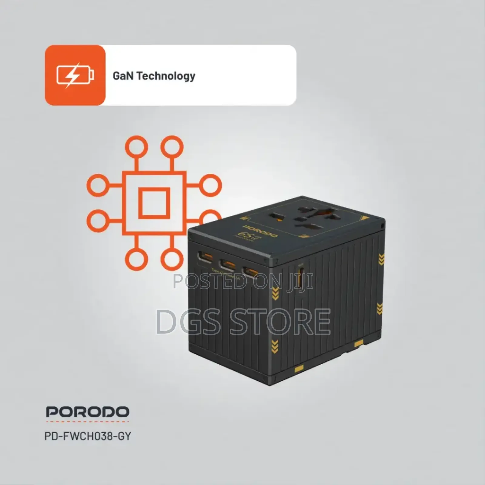 Porodo Fwc038 Gan 5 Port Travel Block Universal Charger