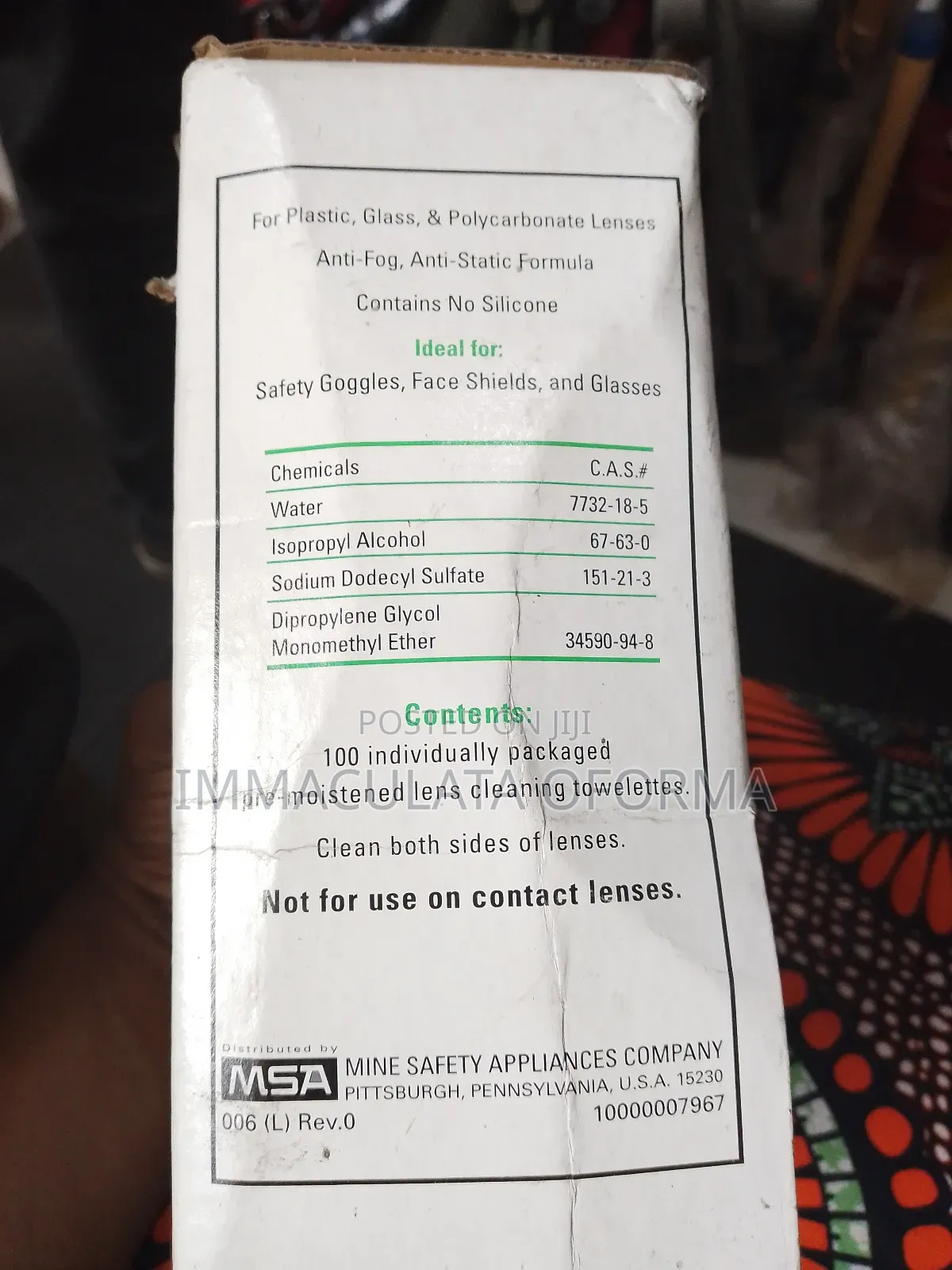 Msa Pre Moistened Cleaning Towelettes