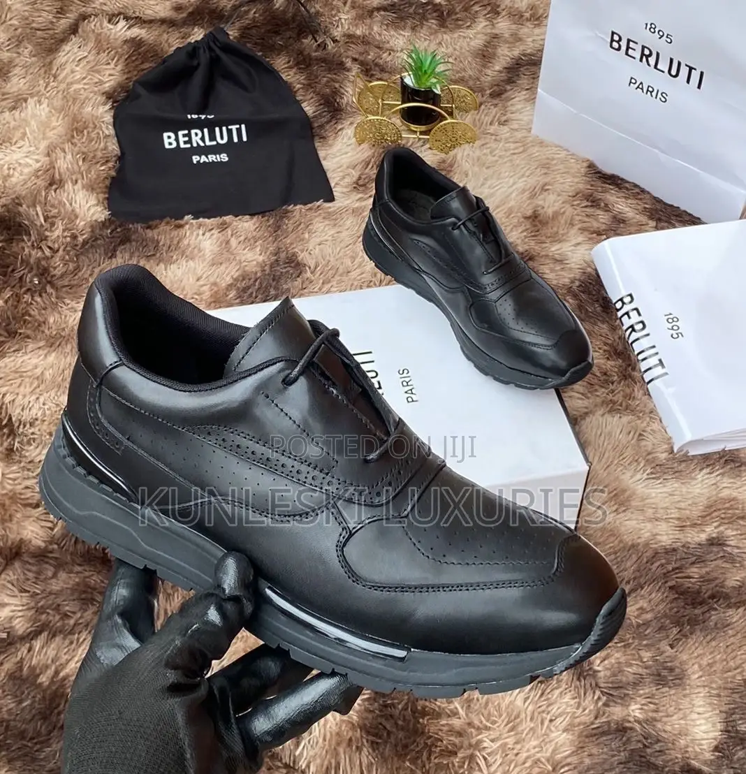 Original Berluti Lace Up Leather Sneakers for Men